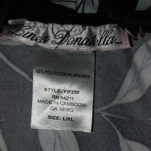 Linea Donatella Floral Print Women's Wap Cami Robe Size XL - Picture 4 of 4